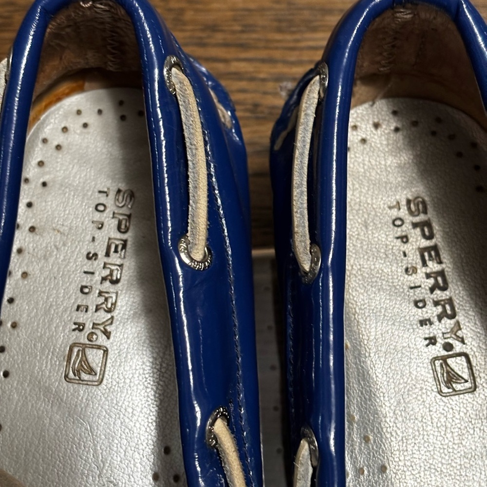 Sperry Top-Sider Blue Patent Leather Boat Shoes Women’s 7M Non-Marking - Picture 6 of 8